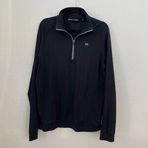 Travis Mathew Mens Medium Black Quarter Zip Pullover Sweatshirt